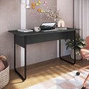 Ver imagem 6 de Mesa Escrivaninha Office 135 Cm P1070 Grafite Preto Pp Milani Store
