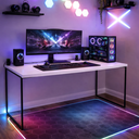 Ver imagem 2 de Mesa Gamer Diretor Pés de Ferro Computador Setup Gamer 150x60cm - Jm3 Móveis:branco/preto