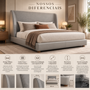 Ver imagem 4 de Conjunto Queen Cama Japonesa Cabeceira Milano Moderna Luxo Premiun Elegante Divani com Cabeceira em