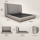 Ver imagem 7 de Conjunto Queen Cama Japonesa Cabeceira Milano Moderna Luxo Premiun Elegante Divani com Cabeceira em