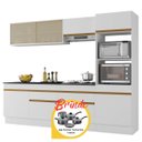 Ver imagem 2 de Armário Cozinha Completa Made Mp2181 Multimóveis + Brinde Jogo de Panelas Tramontina Branco/dourado