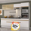 Ver imagem 1 de Armário Cozinha Completa Made Mp2181 Multimóveis + Brinde Jogo de Panelas Tramontina Branco/dourado