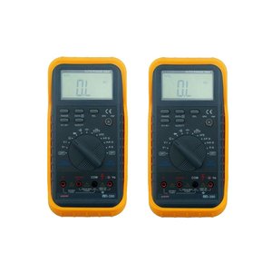 Kit 2 Multímetro Digital 3/4 Dígitos Corrente Tensão Hfe Capacitância Diodo Md-390 Portátil Com Pont