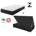 Ver imagem 2 de Cama Box Baú Solteiro Resistence Suede Preto + Colchão Solteiro Resistence Espuma D33 28x88x188