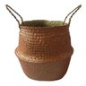 CESTO COM ALCAS EM RATTAN MARROM D38CM X 33CM - 1