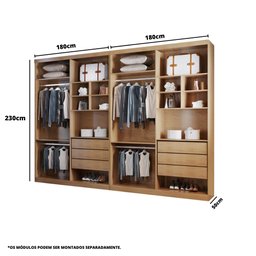 Closet Casal Fenix Premium 6 Gavetas 16 Prateleiras Rufato - 3