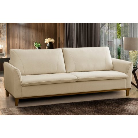 Sofá 2 Lugares Namoradeira Montreal Linho Creme - Meu Estofado Sofá 2 Lugares Namoradeira Montreal S