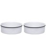 Kit Comedouro e Bebedouro de Porcelana Para Cachorro Gato 600ml Listra Preta - 1