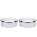 Ver imagem 1 de Kit Comedouro e Bebedouro de Porcelana para Cachorro Gato 600ml Listra Preta