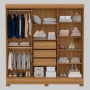 Ver imagem 3 de Guarda Roupa Casal 6 Portas com Espelho e 3 Gavetas Prático - Amêndola Touch
