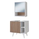 Ver imagem 1 de Gabinete e Armario com Espelho para Banheiro B95 Branco Montana Novam
