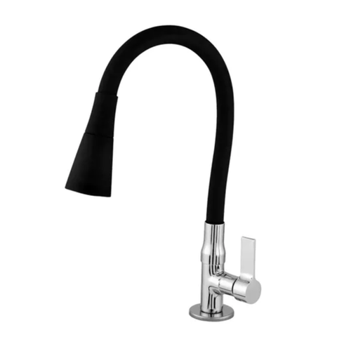 Torneira Cozinha Preta Gourmet Bancada Tubo 2 Jato