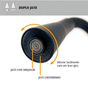 Ver imagem 4 de Torneira Cozinha Preta Gourmet Bancada Tubo 2 Jato
