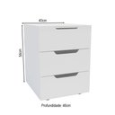 Ver imagem 3 de Mesa de Cabeceira Madri 3 Gavetas Branco - Politorno