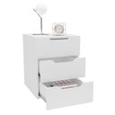 Ver imagem 4 de Mesa de Cabeceira Madri 3 Gavetas Branco - Politorno