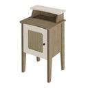 Ver imagem 5 de Kit 2 Mesas de Cabeceira 100% MDF Porta Reversível com Detalhes Curvos Marrom
