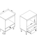 Ver imagem 3 de Balcão p/Forno Torino 700x940x515 mm 1 Gav Marrom/Mel/Off White