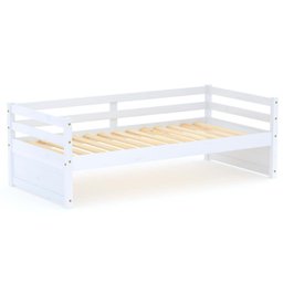 Cama Solteiro Eco Madeira Maciça Branco Mobilistore - 1