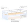 Cama Solteiro Eco Madeira Maciça Branco Mobilistore - 3