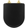 Assento Sanitário MDF Soft Close Level Preto Fosco para Vaso Deca com Ferragem Dourada - 1
