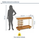 Ver imagem 3 de Carrinho Bar Decorativo com Rodízios e Prateleiras Contos