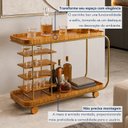 Ver imagem 5 de Carrinho Bar Decorativo com Rodízios e Prateleiras Contos