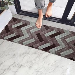 Passadeira em Manta Vinilico Similar Laminado por Metro Mosaico Marrom - 5