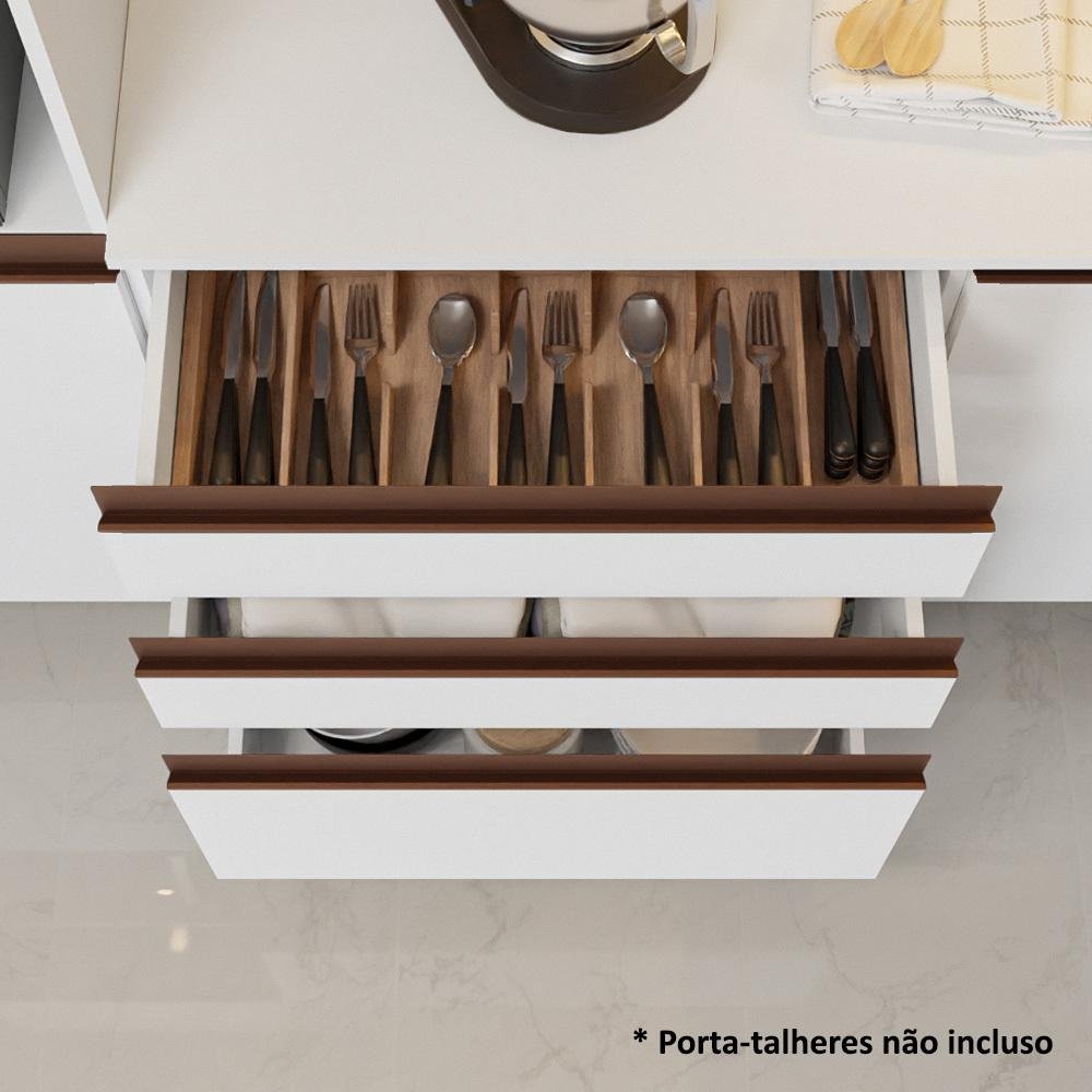 Armário de Cozinha Completa 355cm Branco Reims da Sabrina Madesa - 10