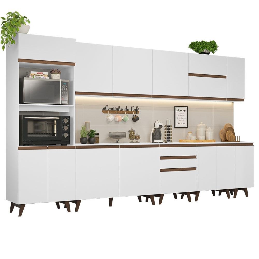 Armário de Cozinha Completa 355cm Branco Reims da Sabrina Madesa - 3