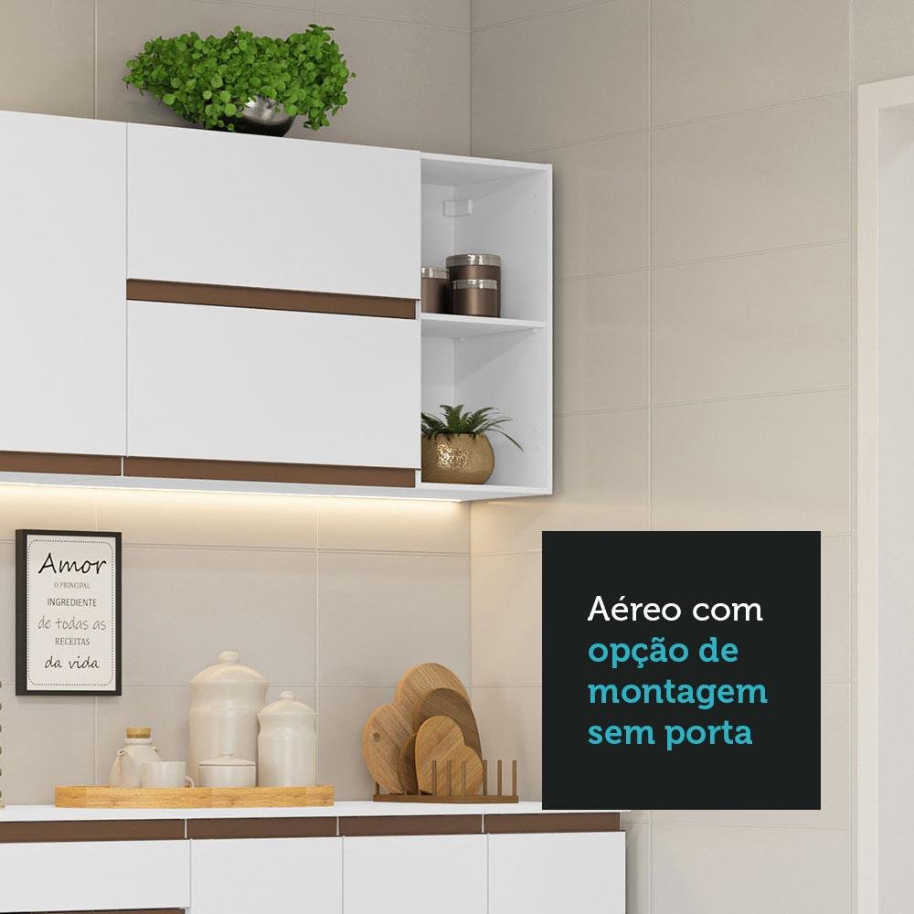 Armário de Cozinha Completa 355cm Branco Reims da Sabrina Madesa - 7