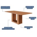 Ver imagem 2 de Mesa de Jantar Retangular Ariela 210x100 Cinamomo com Tampo em Mdf - Cimol Móveis Cinamomo