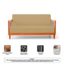 Ver imagem 6 de Kit Poltrona e Sofá Varanda Samoa Madeira Maciça com Cordas Náutica Linho Dourado - Desk Design