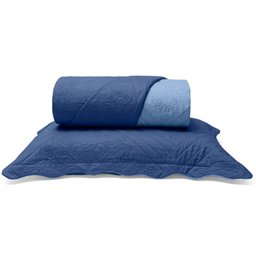 Kit Colcha Buettner Solteiro Matelassê Sem Costura Metrópole Janys 2 Peças Azul - 1