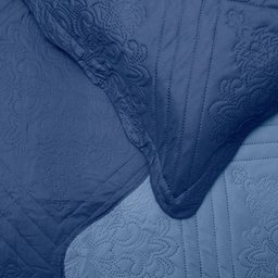 Kit Colcha Buettner Solteiro Matelassê Sem Costura Metrópole Janys 2 Peças Azul - 2