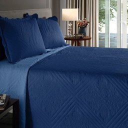 Kit Colcha Buettner Solteiro Matelassê Sem Costura Metrópole Janys 2 Peças Azul - 3