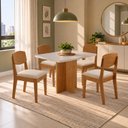 Ver imagem 1 de Conjunto Sala de Jantar Mesa Moscou Tp Canto Copo com 4 Cadeiras Cleo