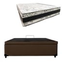 Ver imagem 2 de Cama Base Box Baú Casal Super Confort Sintético Marrom + Colchão Casal Super Confort D33 28x138x188