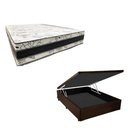 Ver imagem 3 de Cama Base Box Baú Casal Super Confort Sintético Marrom + Colchão Casal Super Confort D33 28x138x188