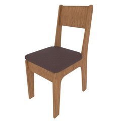 Conjunto 2 Cadeiras de Jantar Estofadas 90cm Freijó Cor:freijó com Marrom - 3 Conjunto 2 Cadeiras de Jantar Estofadas 90cm Freijó Cor:freijó com Marrom - 3