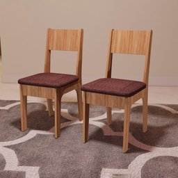 Conjunto 2 Cadeiras de Jantar Estofadas 90cm Freijó Cor:freijó com Marrom - 1 Conjunto 2 Cadeiras de Jantar Estofadas 90cm Freijó Cor:freijó com Marrom - 1