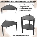 Ver imagem 6 de Kit Mesa de Centro e Lateral Organica Pes Madeira Nero Preto Artesano Nero Preto
