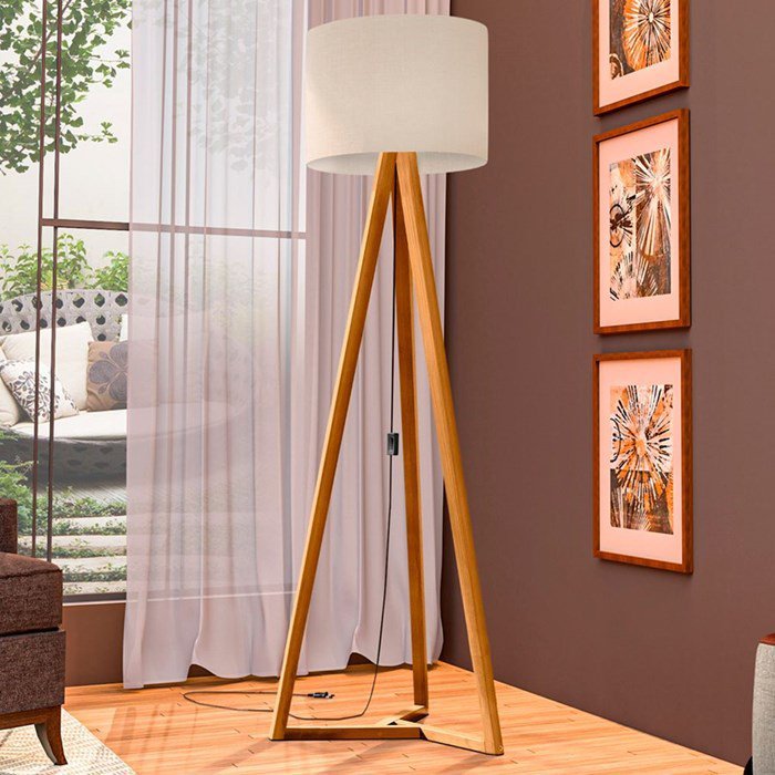 Luminaria De Chao Para Sala C1322 Off White Nature Tebar MadeiraMadeira