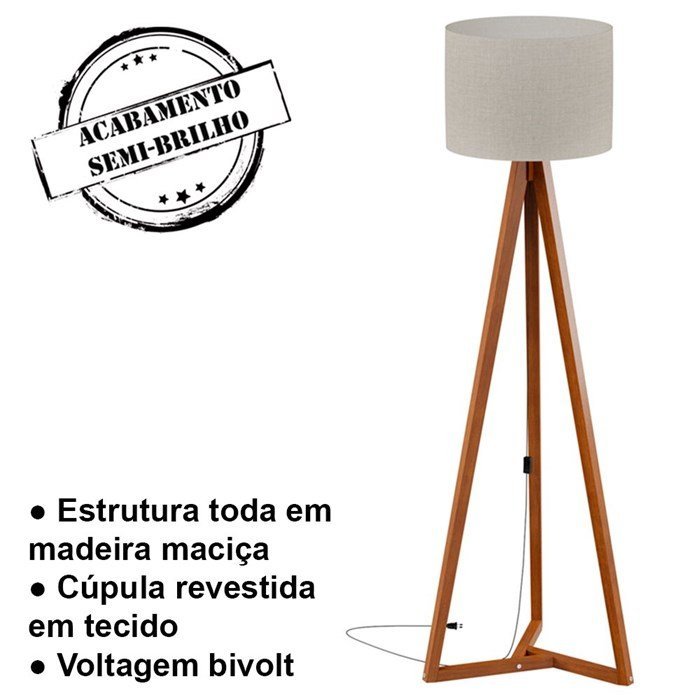 Luminaria De Chao Para Sala C1322 Off White Nature Tebar MadeiraMadeira