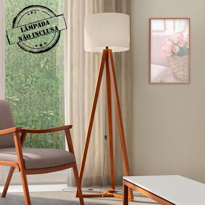 Luminaria De Chao Para Sala C1322 Off White Nature Tebar MadeiraMadeira