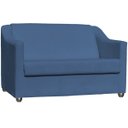 Ver imagem 4 de Kit Namoradeira + 4 Poltronas Decorativas para Sala Mila Suede Cores Pé de Plastico Cromado