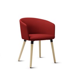 Poltrona PIX Estofada com Pés Palito Gupe Decor Vermelho - 11