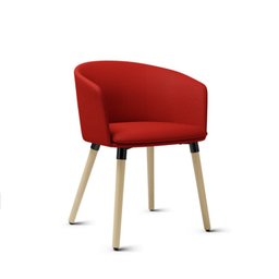 Poltrona PIX Estofada com Pés Palito Gupe Decor Vermelho - 14