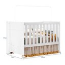 Ver imagem 7 de Dormitório Infantil Zaki Guarda Roupa, Cômoda e Berço Katatau Branco Fosco - Reller Móveis