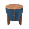 Puff Baú Multifuncional Tampo Amadeirado Veludo Azul - 7