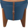 Puff Baú Multifuncional Tampo Amadeirado Veludo Azul - 5